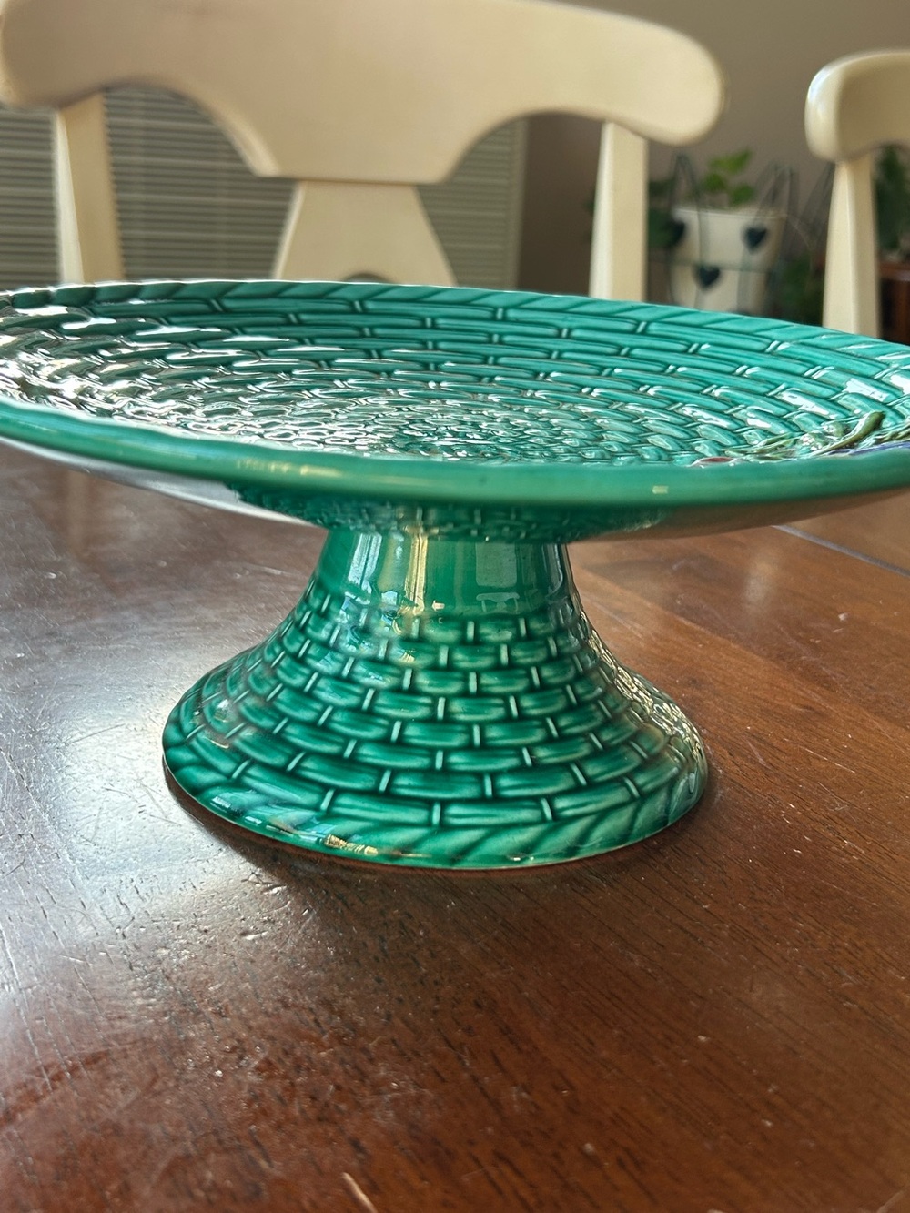 Vintage 1950s SMF Schramberg Majolica Pedestal Cake Stand – Germany - Picture 8 of 12